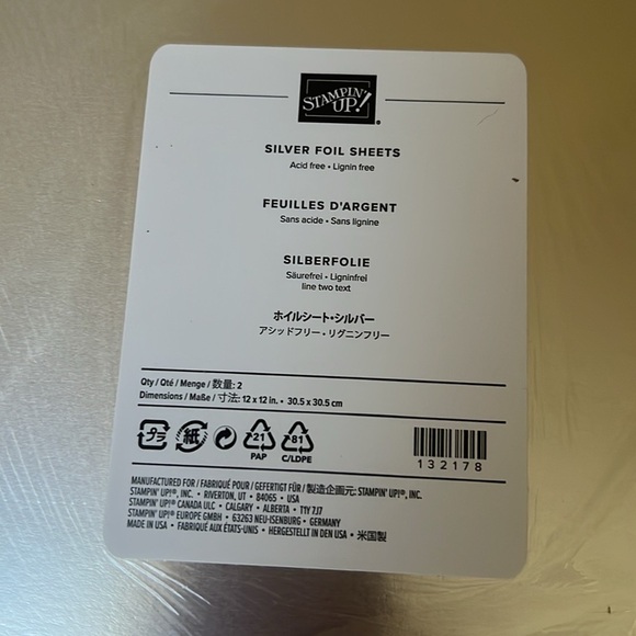 Bundle Stampin' Up! foil sheets Unopened Pack 12x12 inch - Picture 2 of 6